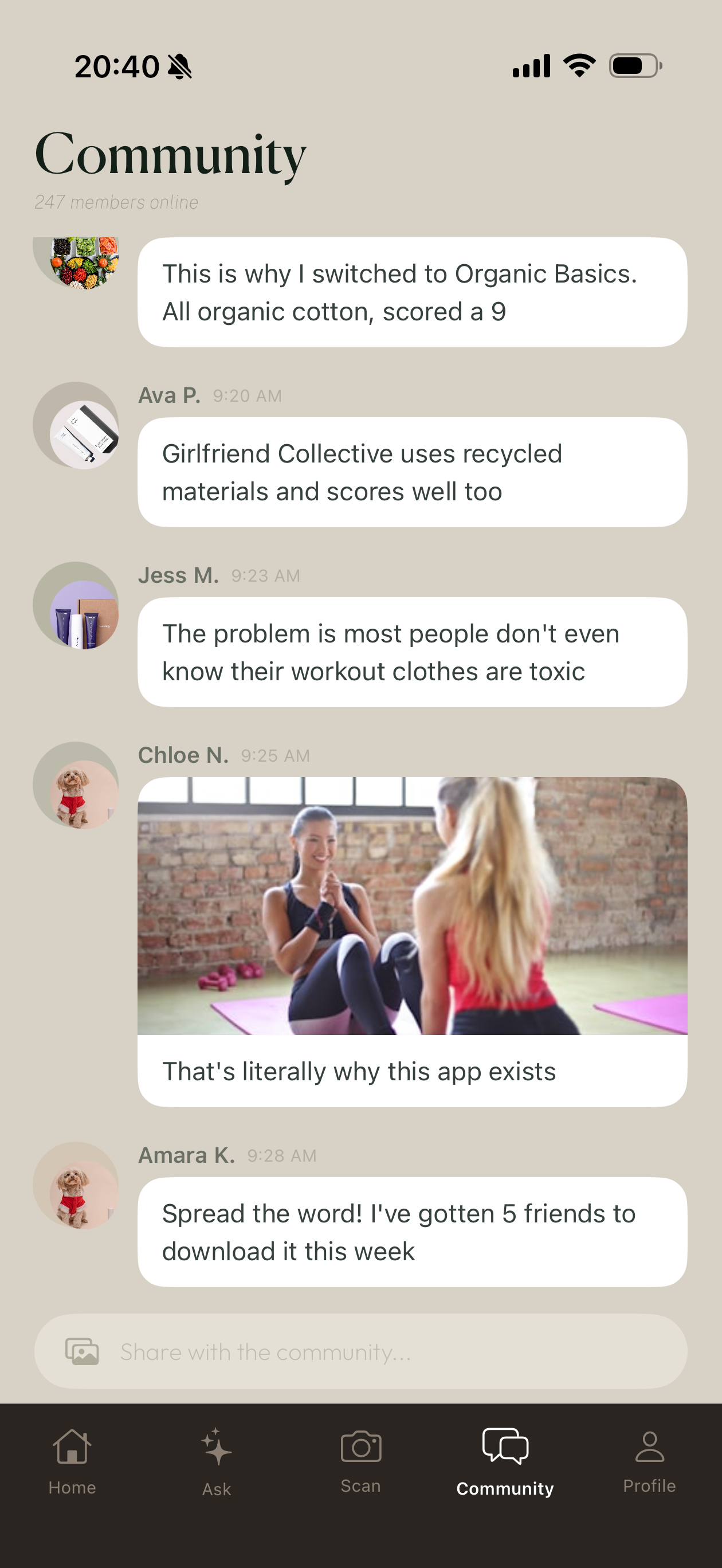 Saved products library